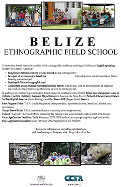 Link to NKU's Center for Applied Anthropology - Ethnographic Field School in Belize