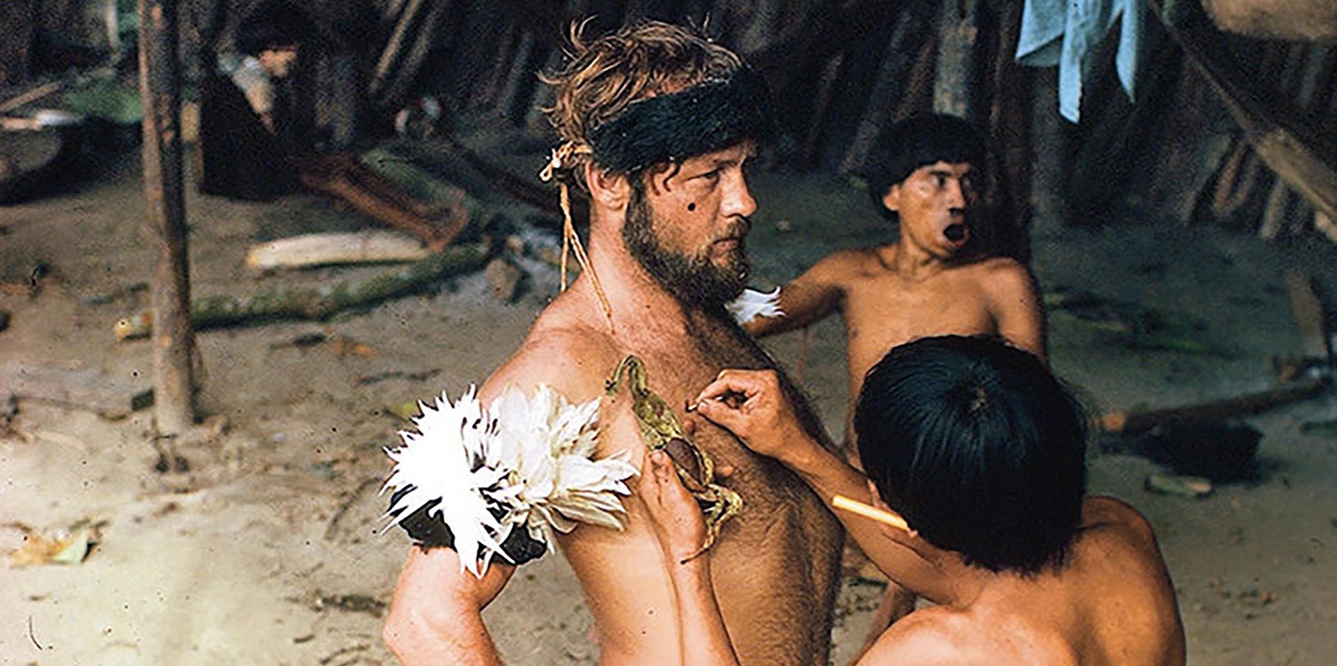 Napoleon Changnon Being Decorated by a Yanomami Man